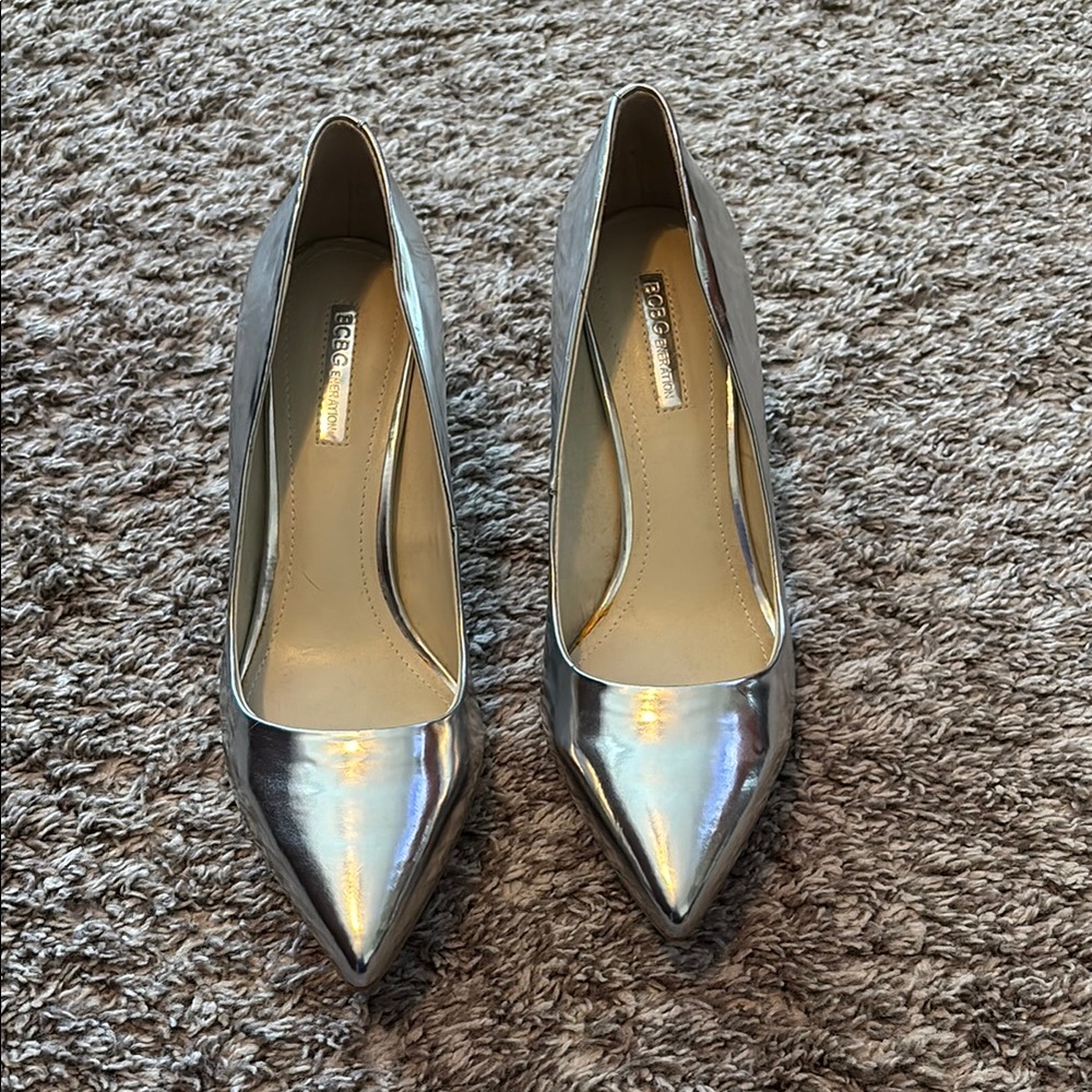 Silver BCBG heels